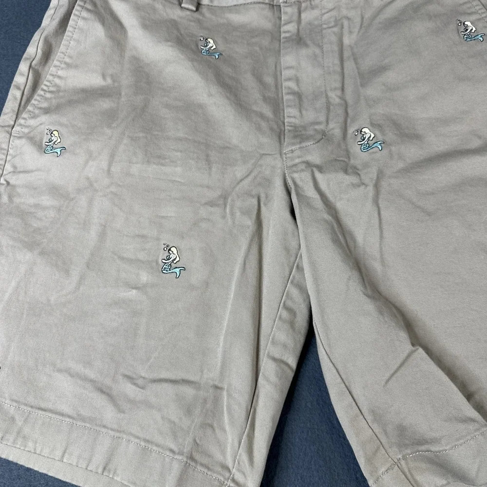 Vineyard Vines Shorts Mens Size 30 Khaki Tan Embroidered Mermaid Chinos